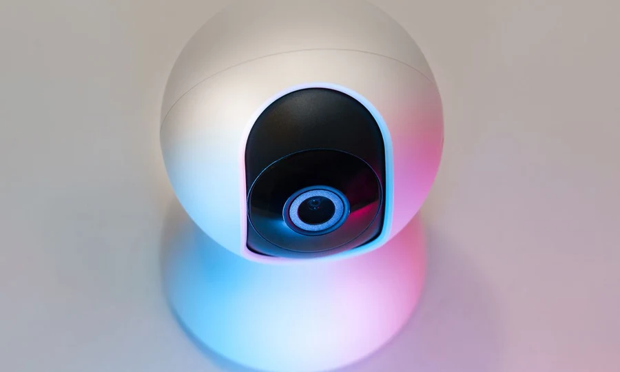Modern security camera lens representing computer vision technology