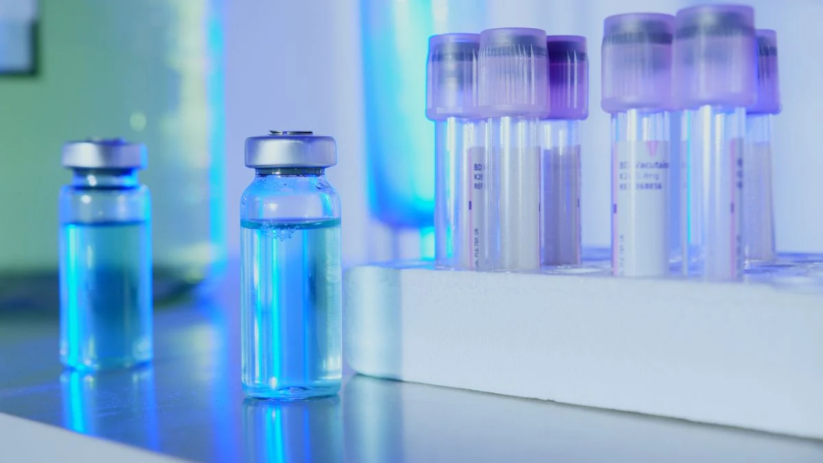 Pharmaceutical sample vials in a research setting