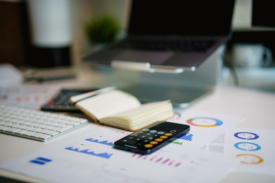 Bookkeeping firm office with financial reports