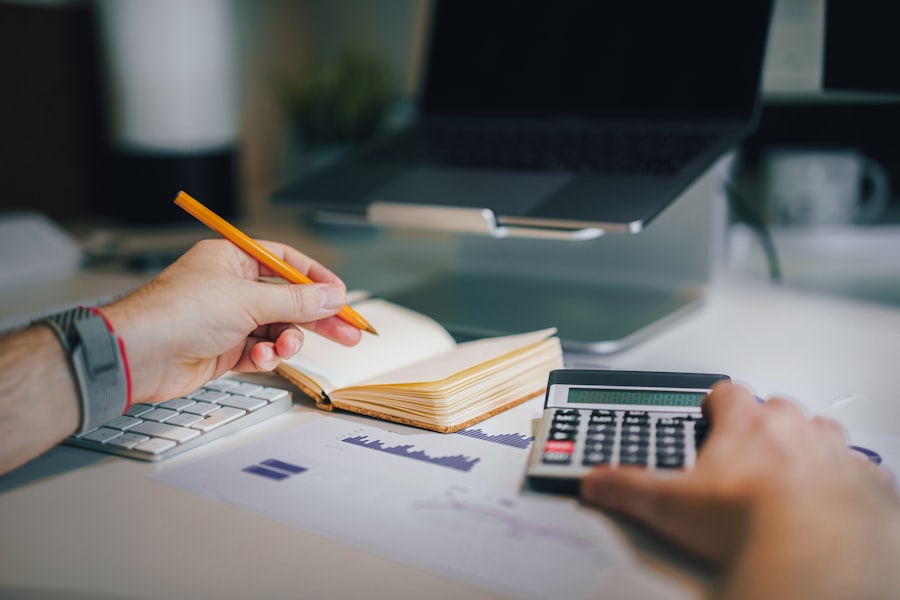 Desk setup for ecommerce bookkeeping records