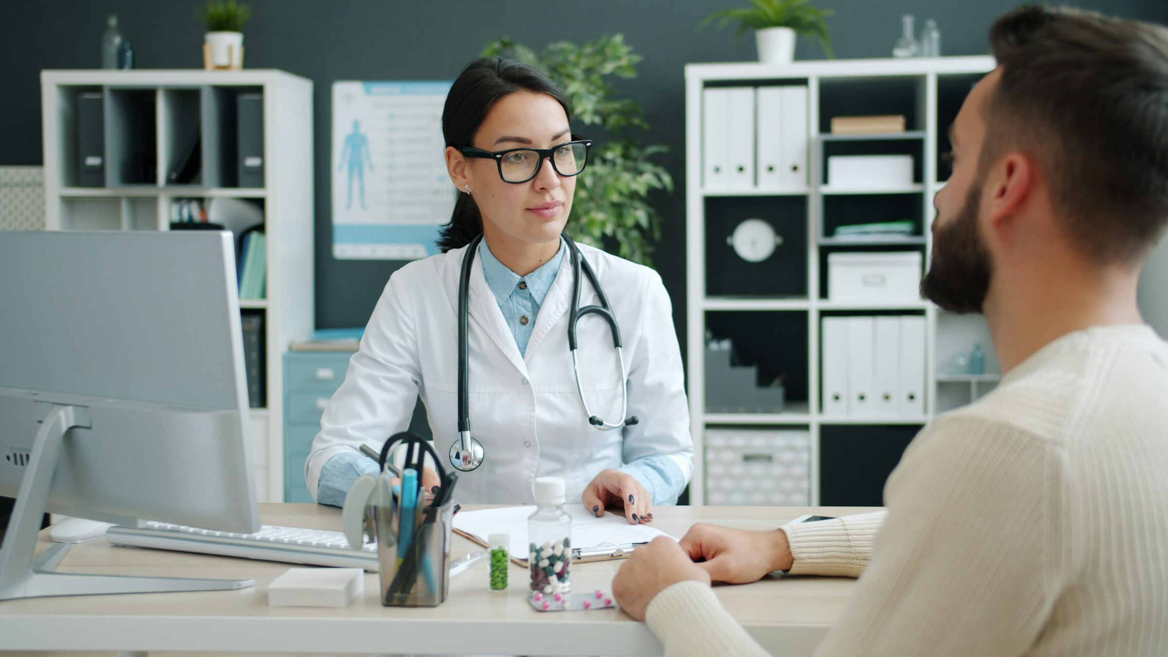 Healthcare professionals in modern clinic