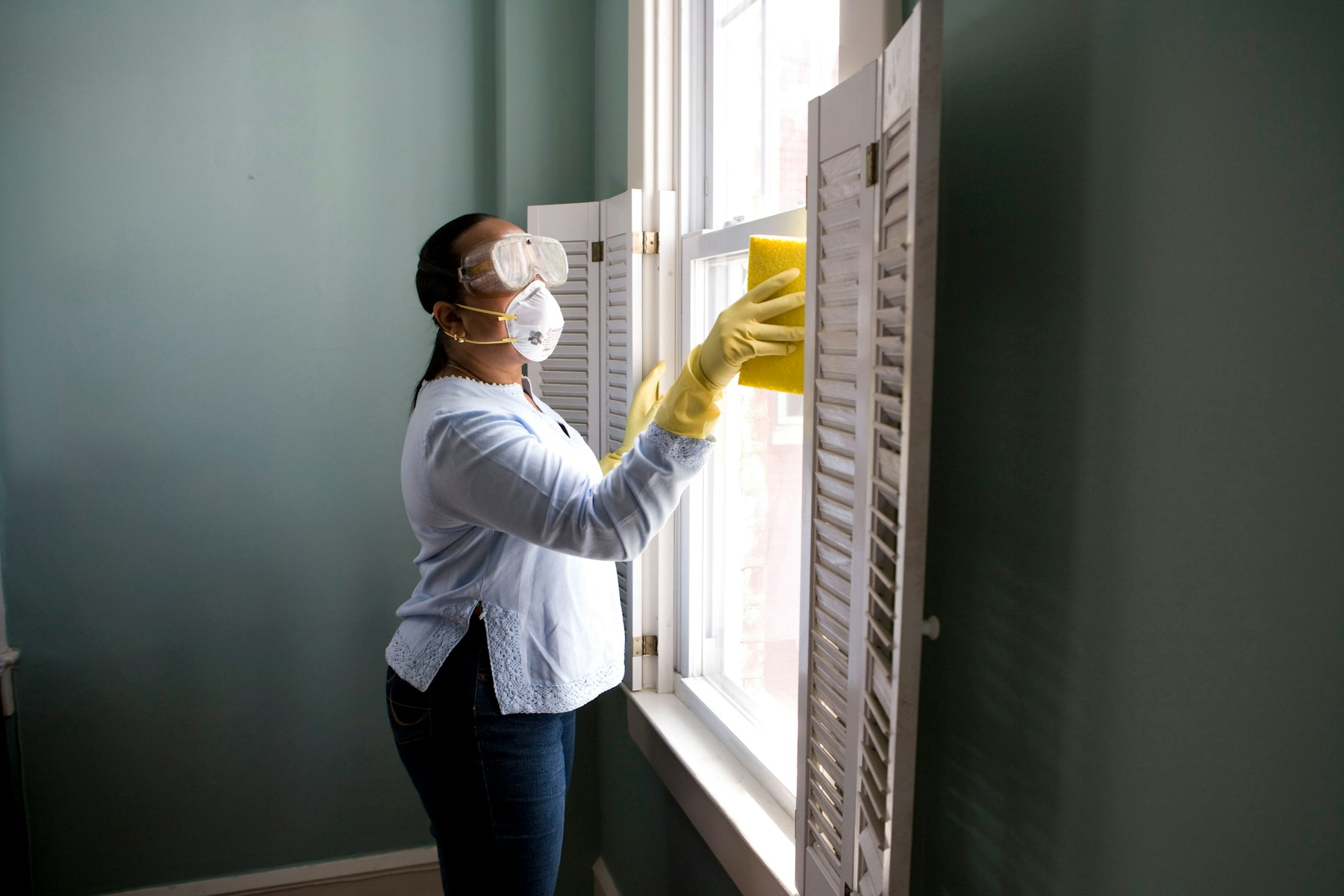 Professional home services team at work