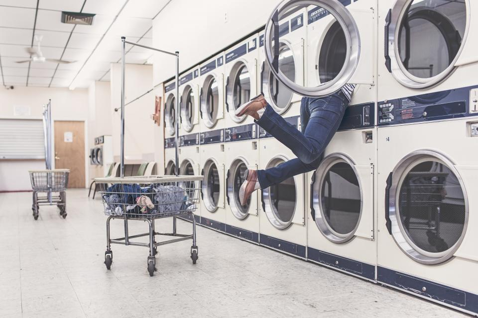 Laundromat logo design branding