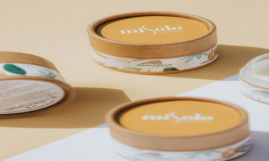 Minimalist sustainable skincare product packaging for a modern beauty startup brand