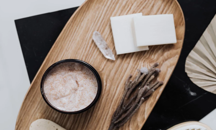Natural organic skincare products with botanical ingredients and eco-friendly packaging