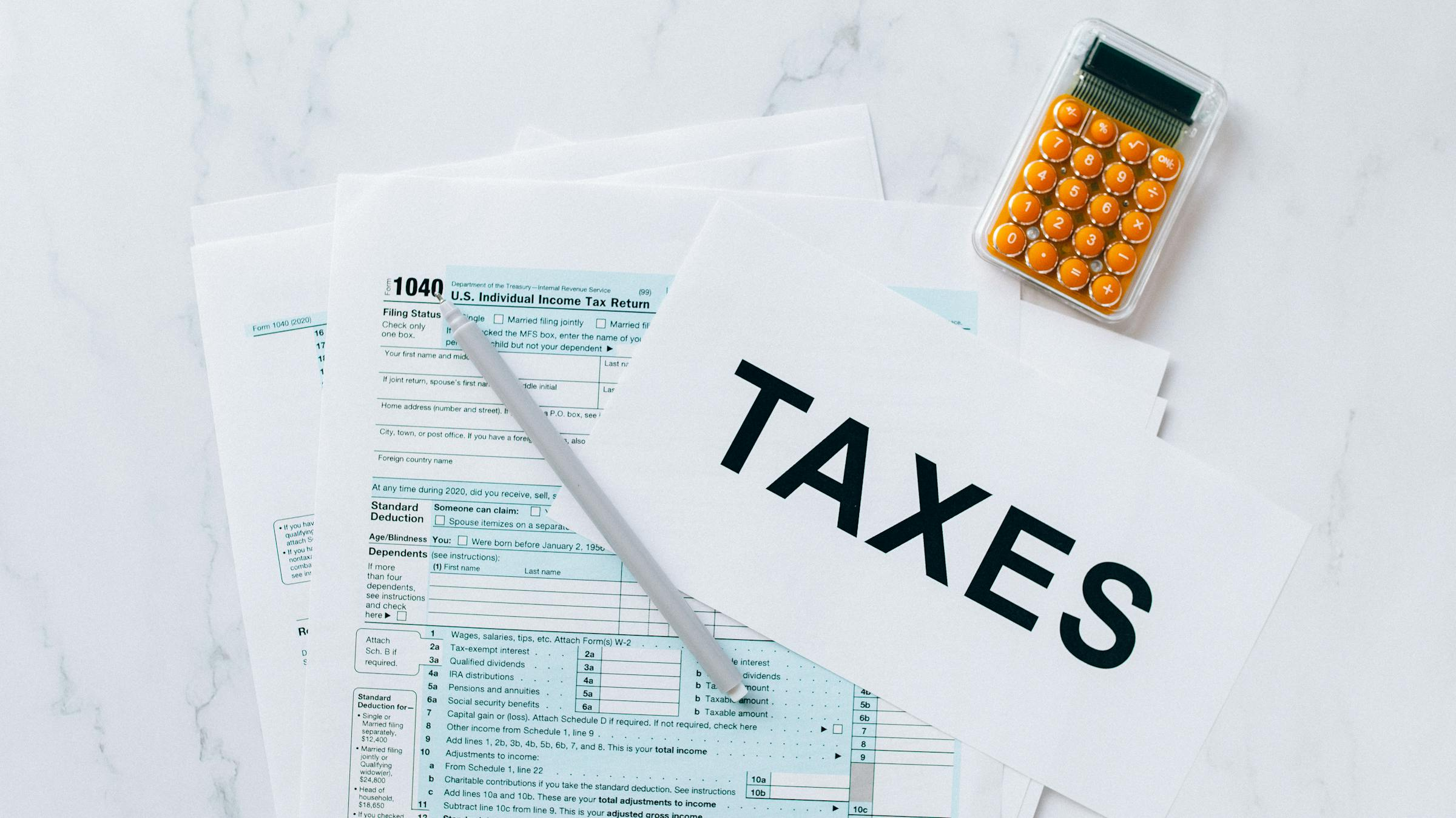 Professional tax preparation office workspace