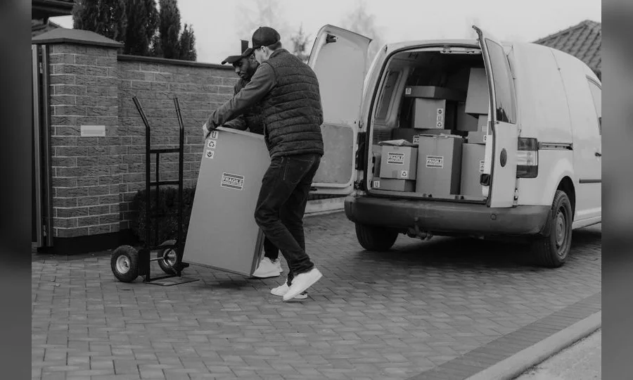 Last mile delivery van for delivery brands logo design