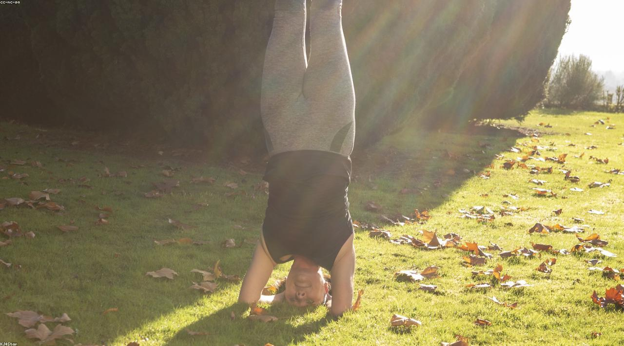 Yoga retreat setting at golden hour