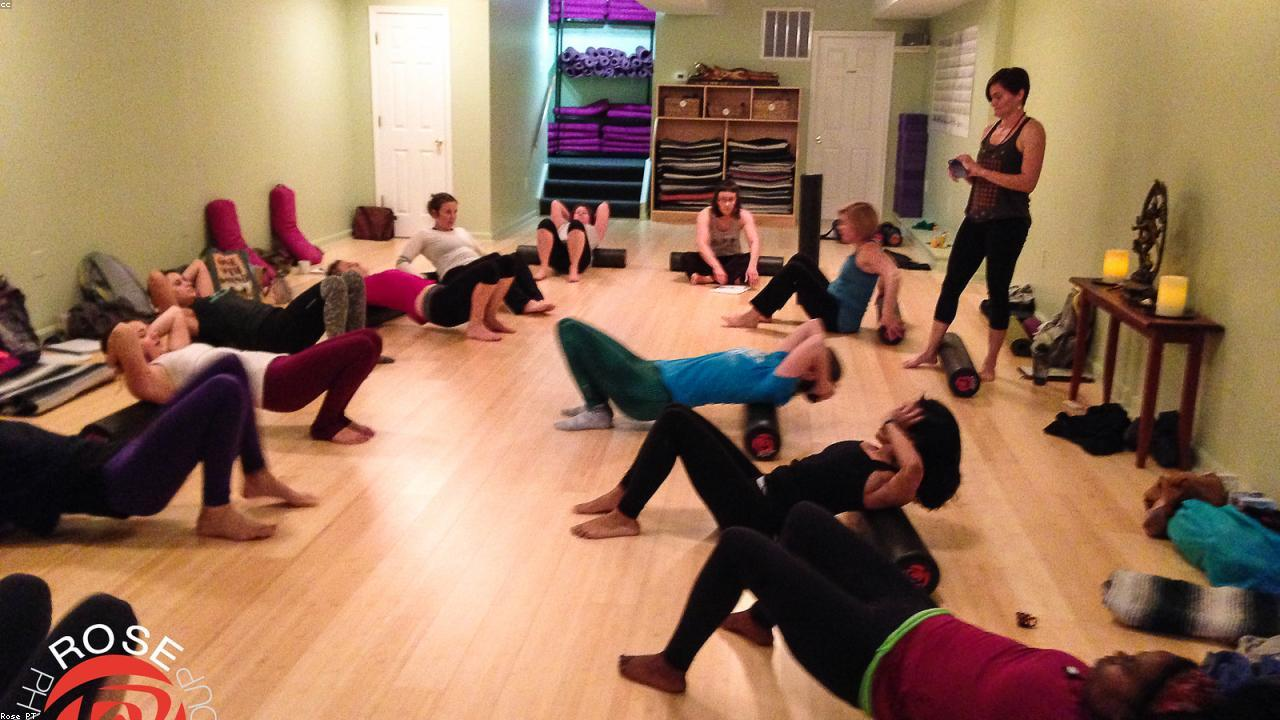 Peaceful yoga studio at sunrise